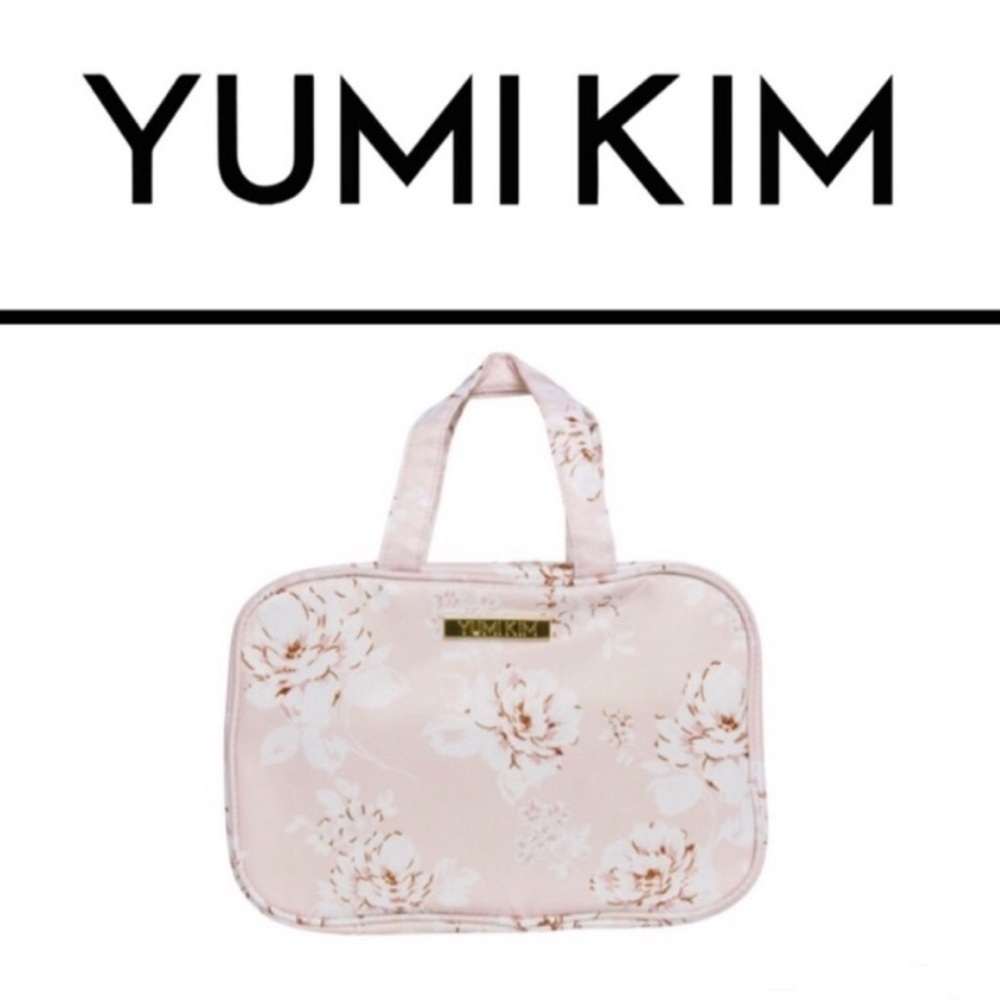 Yumi Kim Light Pink Cosmetic Bag with Floral Design